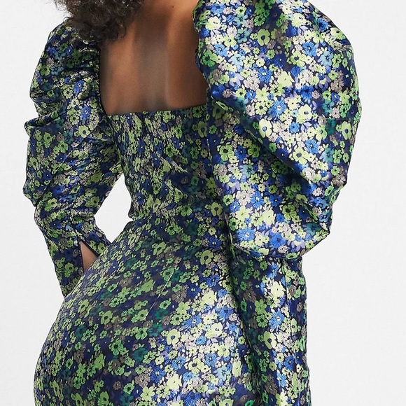 ASOS LUXE Puff Sleeve Corset Dress - Picture 3 of 4